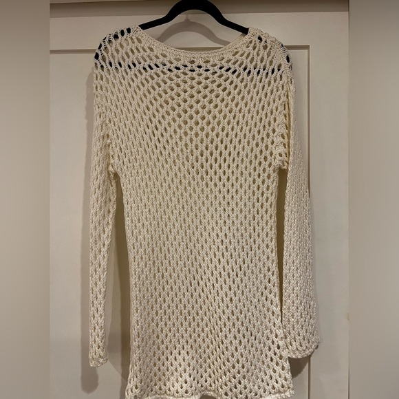 Women’s Small Open Edit Open Stitch Cotton Blend Tunic Sweater in White - Picture 1 of 3